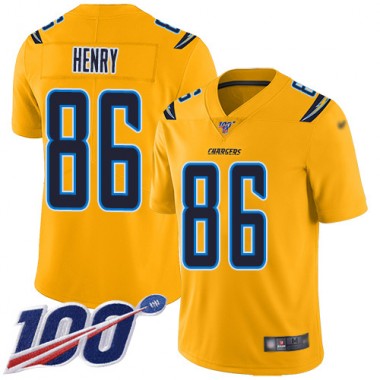 Los Angeles Chargers NFL Football Hunter Henry Gold Jersey Men Limited 86 100th Season Inverted Legend